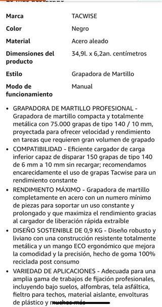 Grapadora de martillo Taceise A11