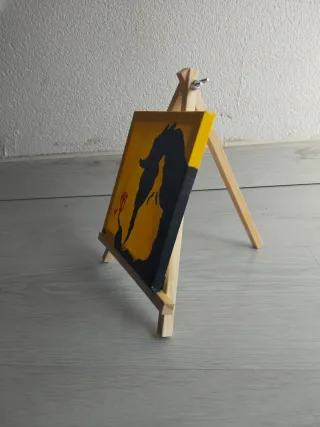 Lienzo pintado a mano La Bella y la Bestia