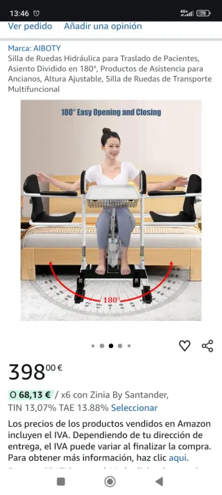 Silla de Ruedas Hidráulica para Traslado Pacientes