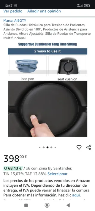 Silla de Ruedas Hidráulica para Traslado Pacientes