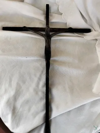 Cruz Hierro Forjado y Bronce Antigua