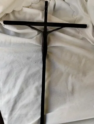 Cruz Hierro Forjado y Bronce Antigua