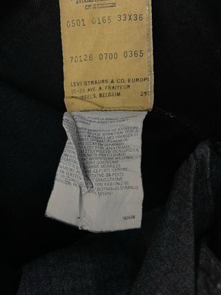 Levi's 501 Original Fit -Straight Leg Black W33L36