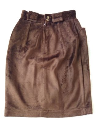 Falda tulipán marrón terciopelo talla 36