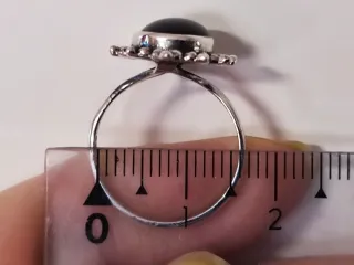 Anillo Plata Ley Granate Ovalado