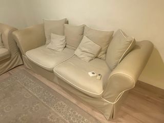 Sofá grande beige tela
