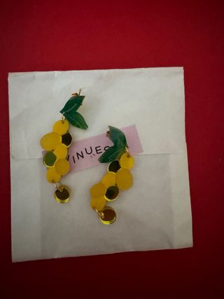 Pendientes Vinuesa Limón y Hojas Verdes