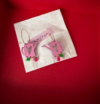 Pendientes Vinuesa Limón y Hojas Verdes