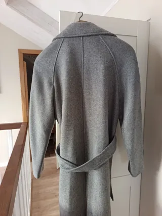 Abrigo Zara Lana Gris Talla XS