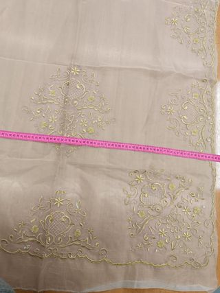 Manteleta fallera seda RECORTAR bord. oro sin len