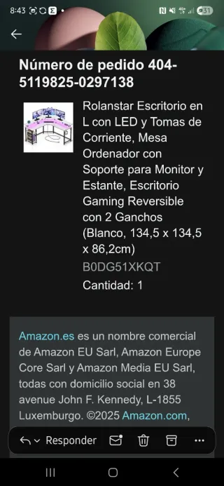 Escritorio Gaming Rolanstar LED Esquina