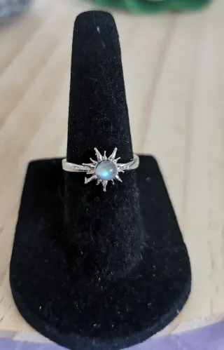 Anillo Labradorita natural, tamaño Ajustable.