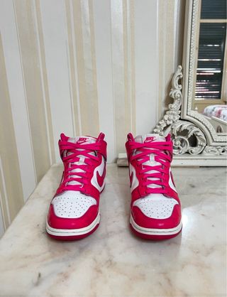 Scarpe Nike Dunk High Rosa e Bianche