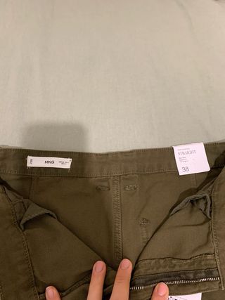 Pantalón cargo Mango verde mujer talla 38 NUEVO