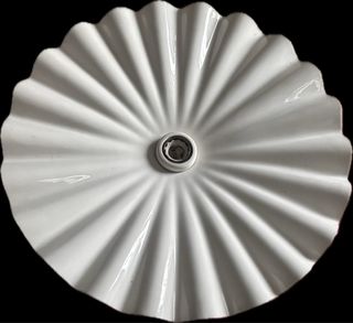 Lampadario grande in ceramica bianco e rosso