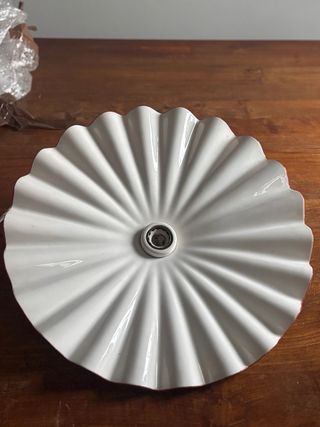 Lampadario grande in ceramica bianco e rosso