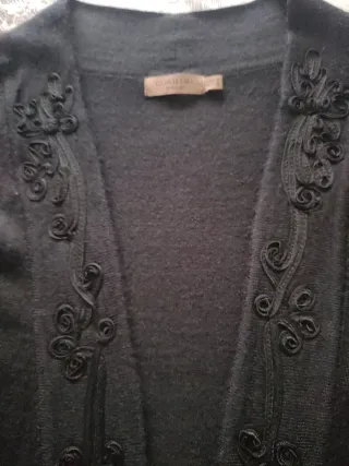 Chaqueta Cortefiel Negra Bordada