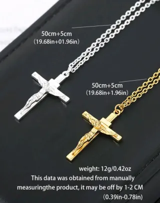 Collar Cruz Oro o Plata talla única 50 + 5cm