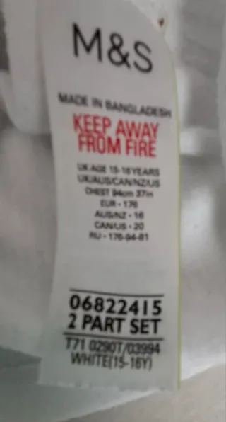 Camisetas térmicas, 15-16 años