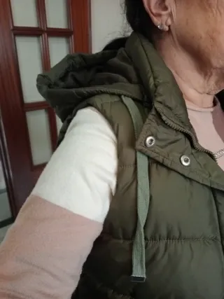 Chaqueta larga sin mangas mujer