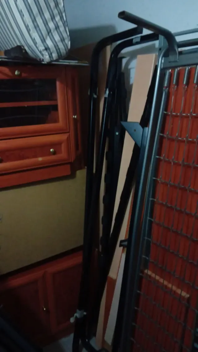 Somier tapizado beige/blanco