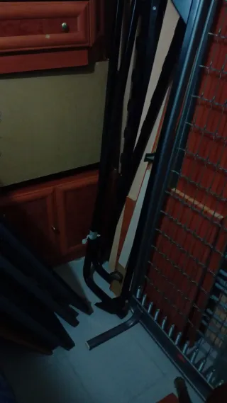 Somier tapizado beige/blanco