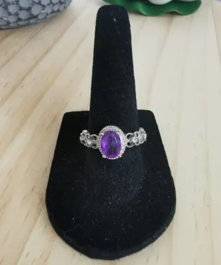 Anillo Amatista Natural, tamaño Ajustable.