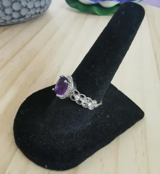 Anillo Amatista Natural, tamaño Ajustable.