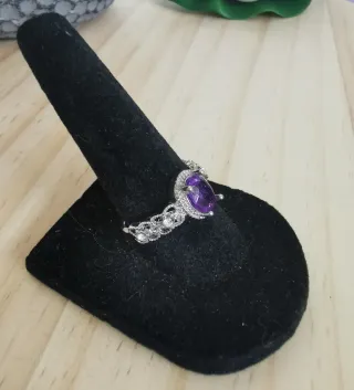 Anillo Amatista Natural, tamaño Ajustable.