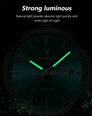 Reloj Poedagar Cuarzo Verde y Plateado