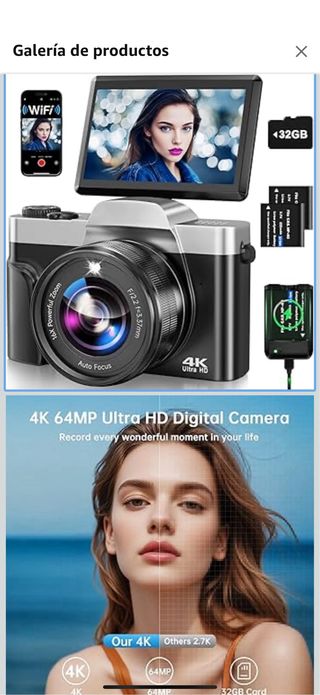 Cámara Digital 4K WiFi 64MP Zoom 16x