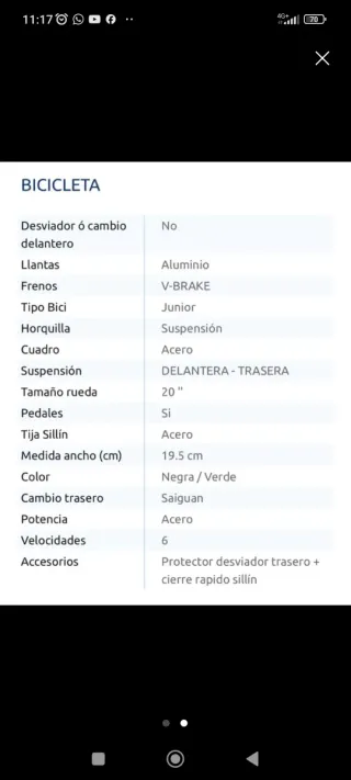 Bicicleta infantil 7-10 años