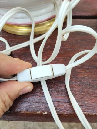 Lámpara cerámica Manises vintage pintura floral