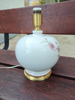 Lámpara cerámica Manises vintage pintura floral