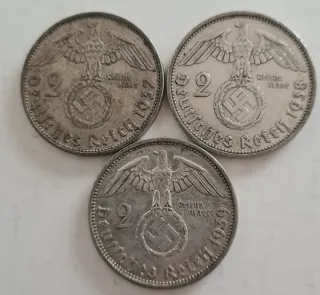 Serie completa 2 Marchi Nazisti Argento