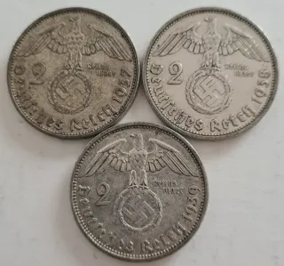 Serie completa 2 Marchi Nazisti Argento