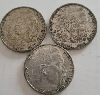 Serie completa 2 Marchi Nazisti Argento