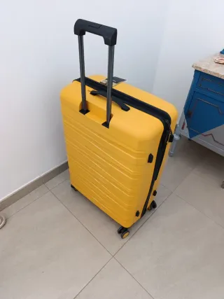 Maleta mostaza con ruedas, grande, Paco Martínez