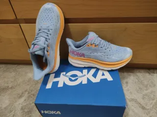 Hoka Clifton 9 Mujer Azul Naranja