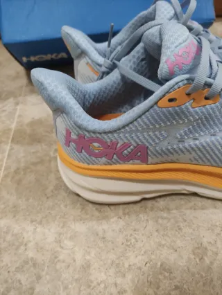 Hoka Clifton 9 Mujer Azul Naranja