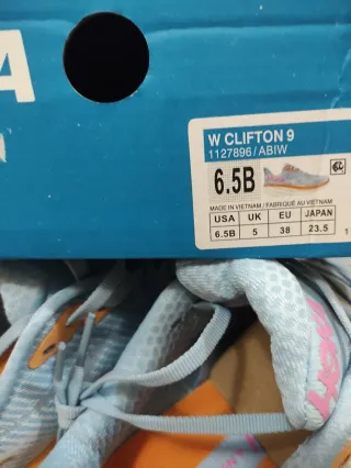 Hoka Clifton 9 Mujer Azul Naranja