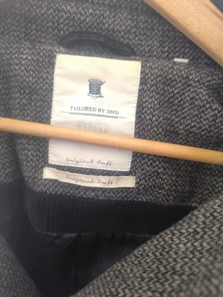 Abrigo paño jaspeado gris Talla L