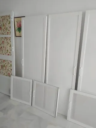 Puertas blancas aluminio semi nuevas completas