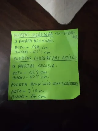 Puertas blancas aluminio semi nuevas completas