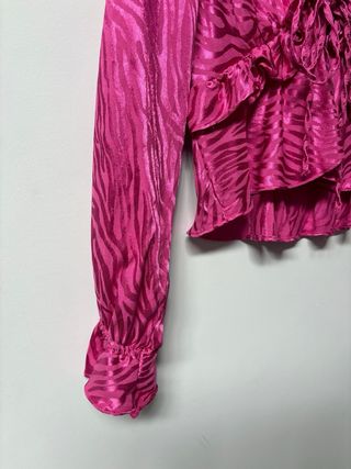 Top rosa satinado - Animal Print