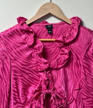 Top rosa satinado - Animal Print