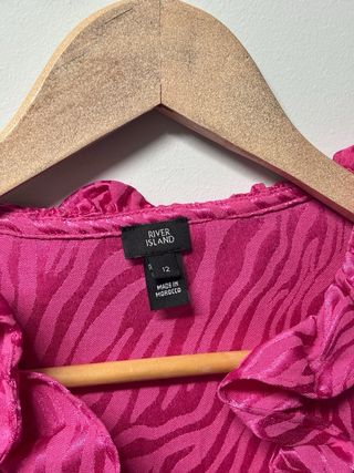 Top rosa satinado - Animal Print