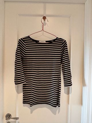 Jersey algodón rayas blanco y negro