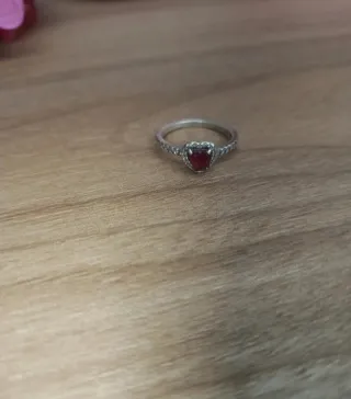 Anello Pandora Cuore Rosso Argento