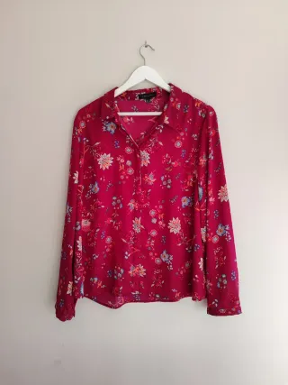 Camisa Cortefiel Estampada Flores Talla XXL